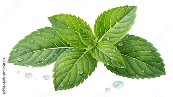 Obraz mint leaves isolated on white background