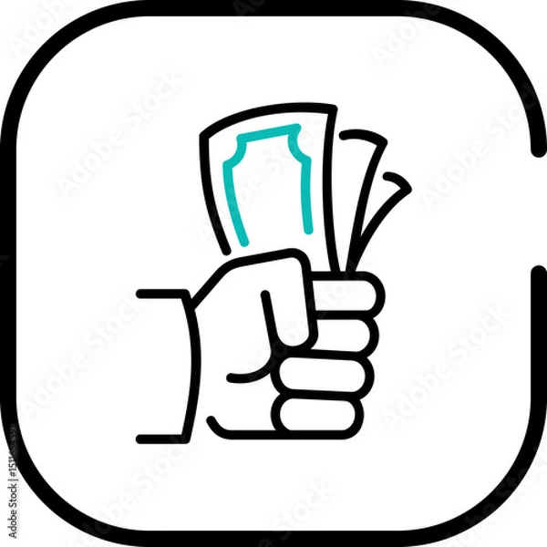 Obraz Hand holding money icon