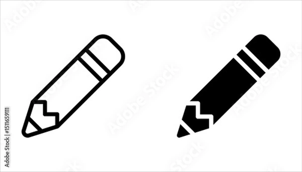 Fototapeta pencil icon set, Pencil Icon Perfect for Writing and Education on white background
