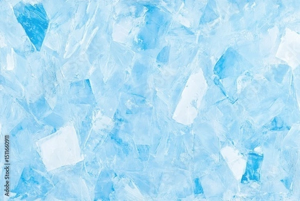 Fototapeta Close-up view of many small, light-blue crystals, possibly sugar or ice