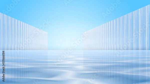 Obraz Blue and simple space scene car advertisement background image