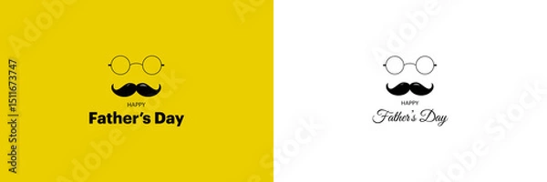 Fototapeta Father's Day typography design features one in a yellow background and the other in a white background, showcasing two distinct typographies.