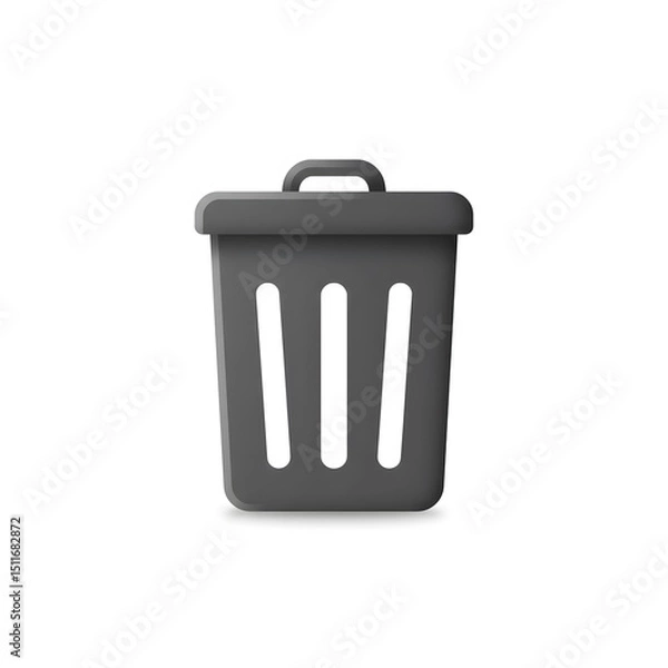 Obraz Dark Grey Trash Can Icon.