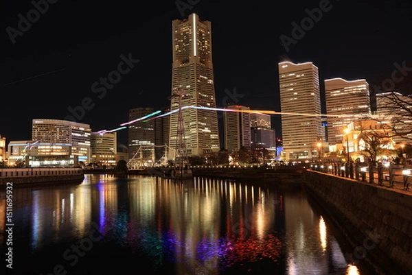 Obraz 横浜みなとみらい付近の夜景