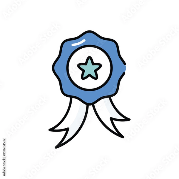 Obraz Ribbon Badge vector icon stock illustration