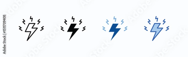 Obraz Power Icon Sheet Multiple Style Collection Isolated Vector