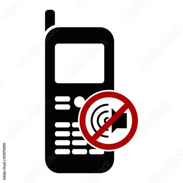 Fototapeta "Mute your device / cellphone" sign / icon