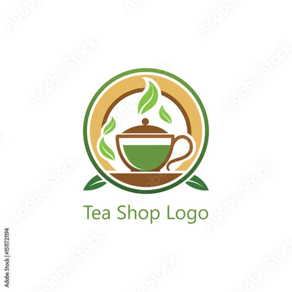 Obraz tea shop logo design vector 