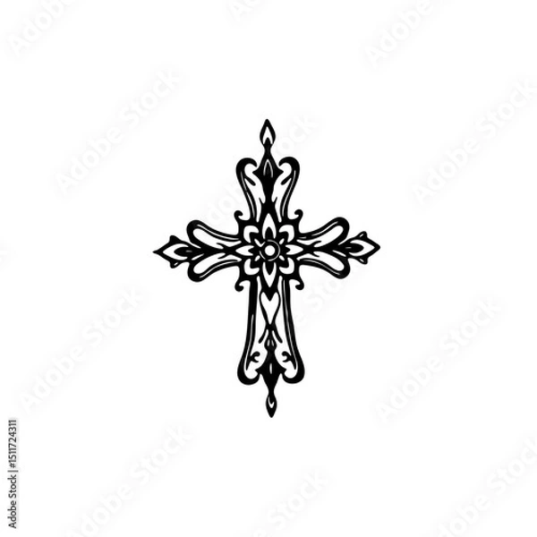 Obraz Thick Minimal Tattoo Cross 3