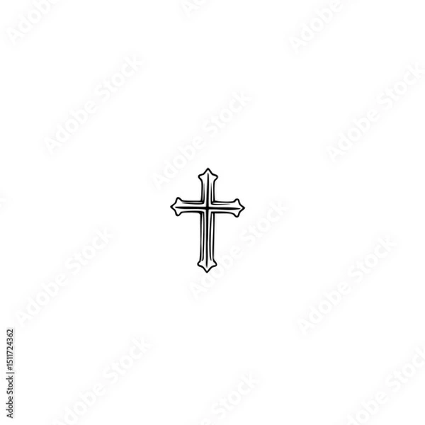 Obraz Unique Minimal Line Tattoo Cross 1