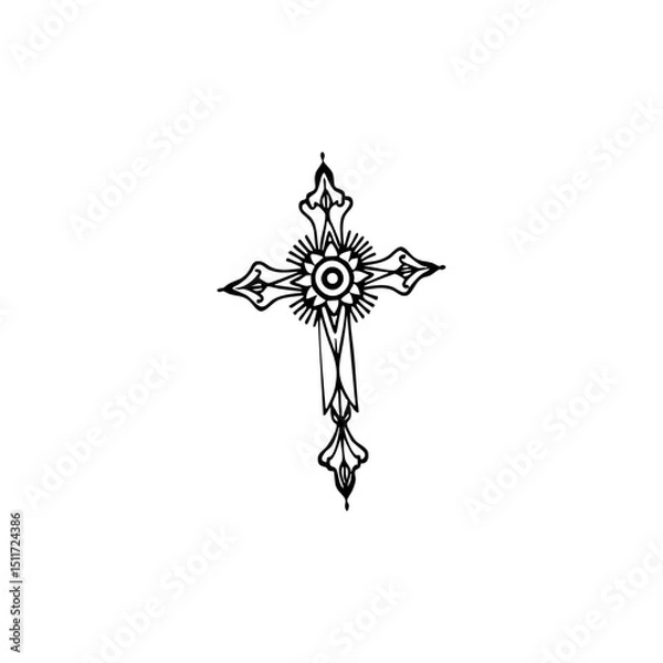 Obraz Unique Elegant Tattoo Cross 1