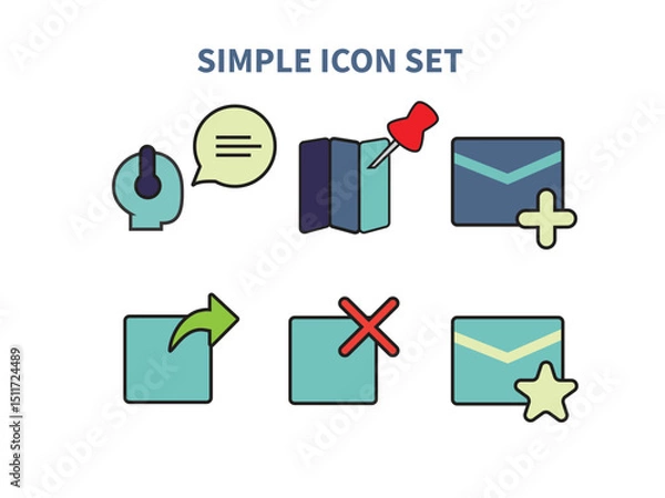 Fototapeta Simple Icon Set Teal Mail for Editable Purposes Communication and Messaging Services