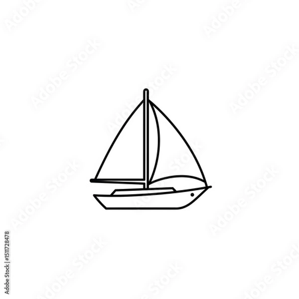Obraz Sailing Yacht Line Art Icon. (1)