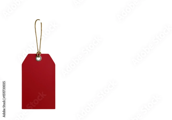 Obraz Isolated Blank Red Price Tag with String