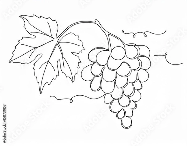 Fototapeta Structure Reference Image line drawing of grapes