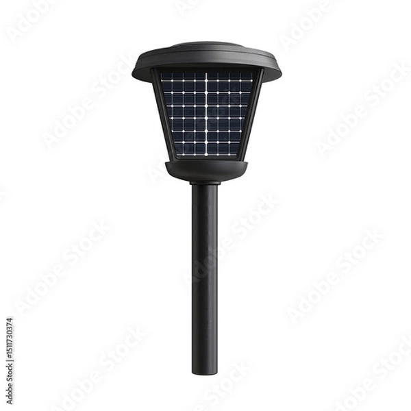 Obraz Outdoor solar powered lamp post light fixture for garden or pathway isolated on transparent  background png