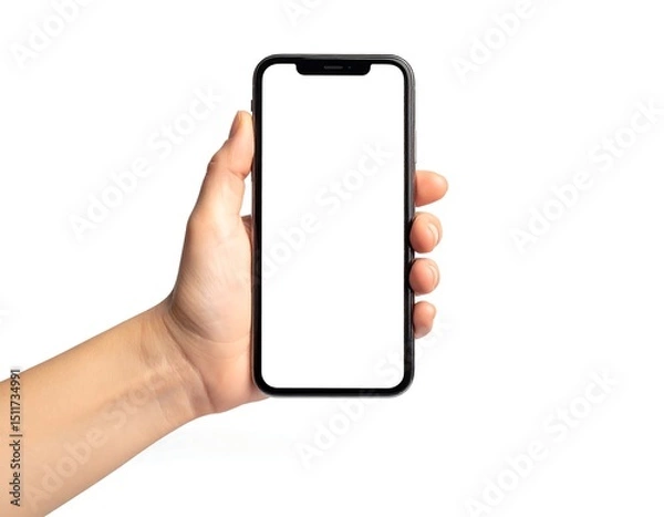 Obraz Hand holding blank smartphone display