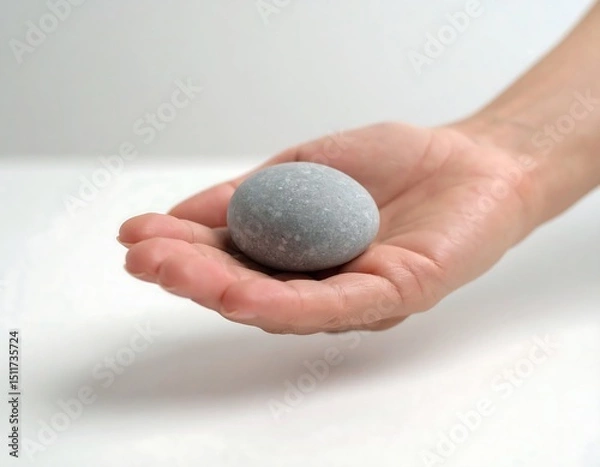 Obraz Silver sphere held in hand