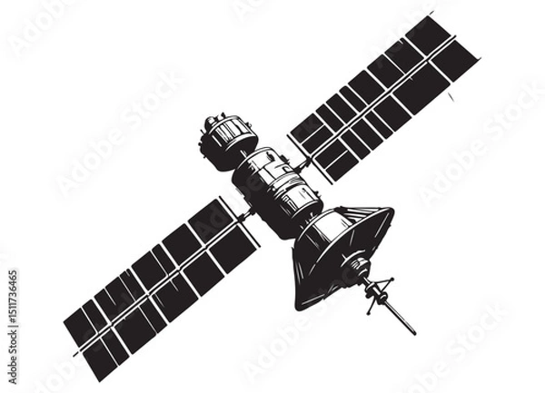 Obraz Detailed Satellite Illustration Vector Space Exploration Technology