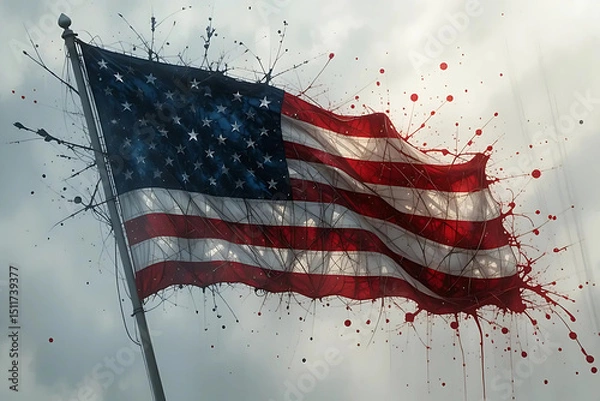 Fototapeta grunge american flag