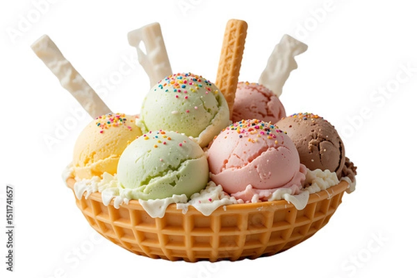 Fototapeta ice cream in a basket
