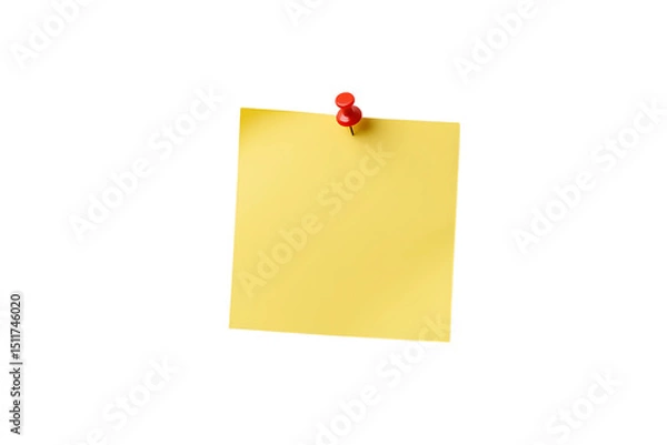 Fototapeta yellow sticky note with push pin