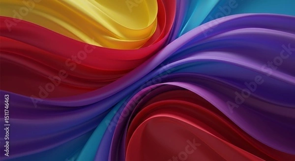 Obraz Dynamic Textile-Inspired 3D Render — Fluid Layers and Soft Shadows