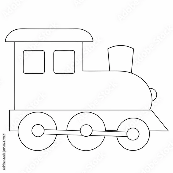 Obraz Train coloring page simple and minimal line art illustration on white background