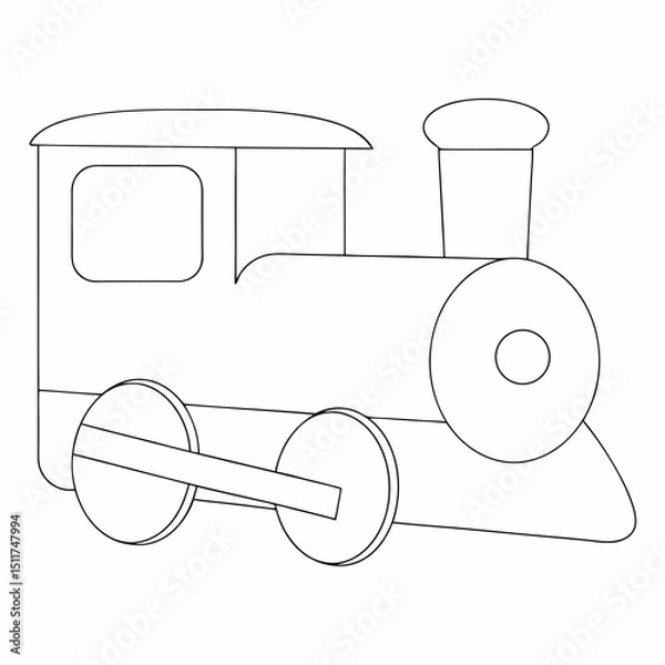 Obraz Train coloring page simple and minimal line art illustration on white background