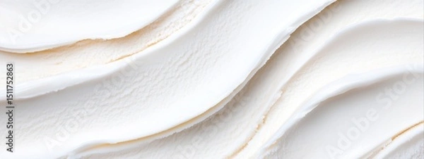 Fototapeta Creamy vanilla ice cream texture in macro closeup. Dessert and sweet food concept. Image for menu, banner and confectionery advertising. Background with copy space