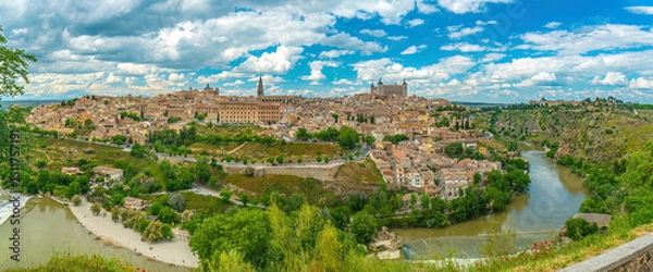 Obraz Panorama view of Toledo city skyline, cityscape of  Spain