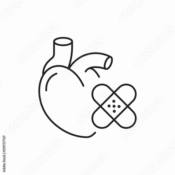 Obraz heart patch icon vector sign