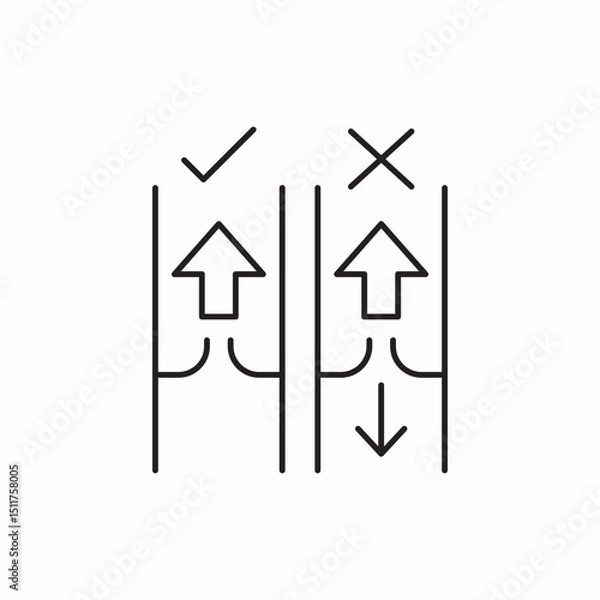 Obraz sorting arrows up icon vector sign