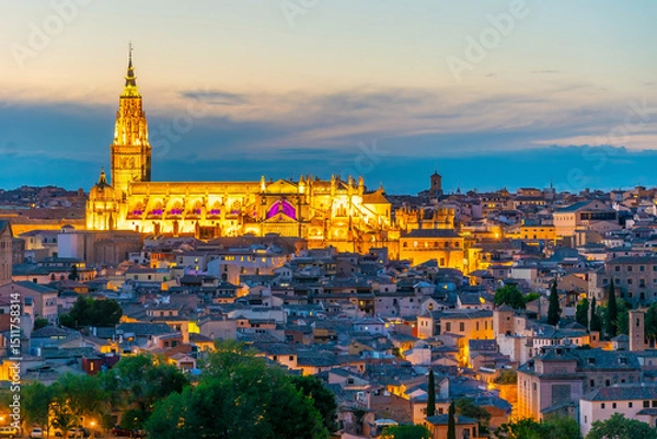 Obraz Toledo city skyline, cityscape of  Spain