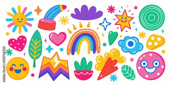Obraz Hand-Drawn Joyful Elements Set