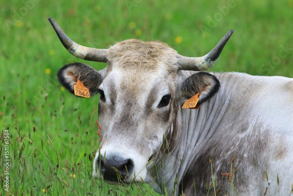 Obraz Portrait d'une vache grise