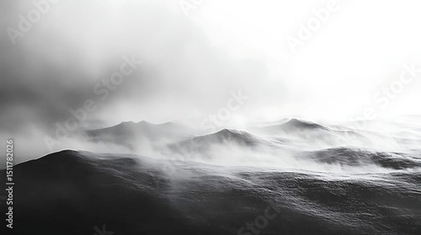 Obraz Monochrome Smoke and Fog Texture Overlay, Textarea