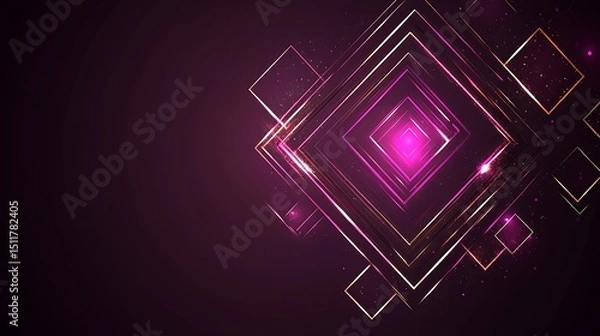 Fototapeta Abstract geometric design with glowing lines (2)