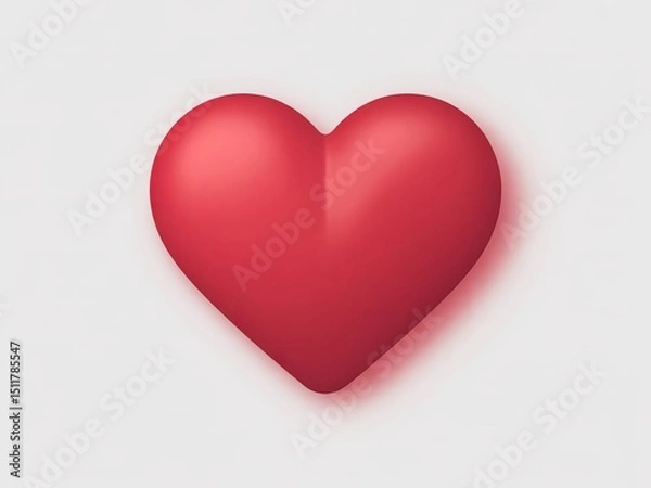 Obraz Red 3d heart symbol floating on a clean white background ready for use