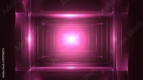 Obraz Abstract glowing magenta tunnel