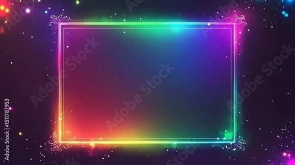 Obraz Rainbow frame graphic
