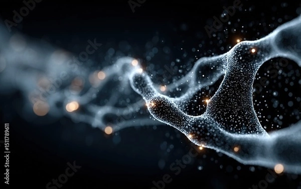 Fototapeta Blue Glowing Particle Abstract Tech Background with Professional Color Grading, Premium Design Template