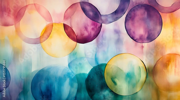 Obraz Abstract Circles Painting with Soft Edges, Textarea