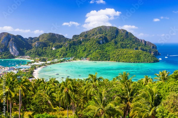 Fototapeta Krabi, Thailand. Phi Phi Don, panormic view of the islands.