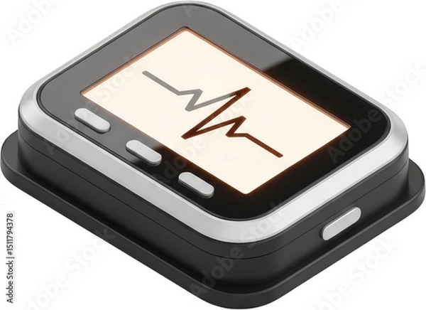 Obraz Digital Health Monitoring Device with Heart Rate Display Modern Medical Technology