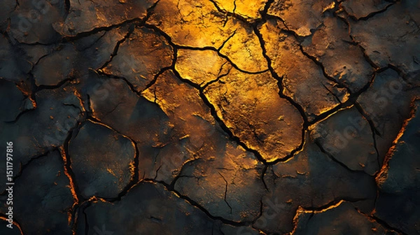 Obraz Dry Cracked Earth at Sunset, Textarea 