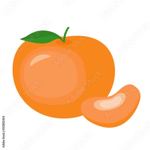 Obraz Orange mandarin whole and slice. 