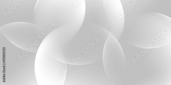 Fototapeta abstract white gradient color background with curve and swirl lines decoration. eps 10