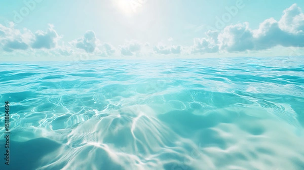 Obraz Pale Turquoise Ocean and Clean Sandbar, Concept of the nature of the sea