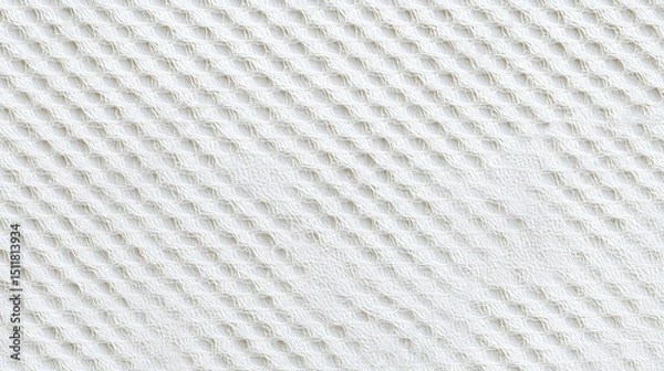 Fototapeta White textured fabric with a mesh pattern. Suitable for backgrounds, fashion design, interior decor, product photography, and digital art projects.